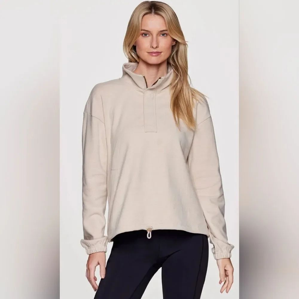 Avalanche Willow Ultra Soft 1/4 Zip Pullover Top NWT Size Small Light Beige